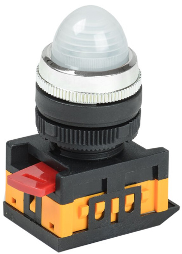 Лампа AL-22 сигнальная d22мм белый неон/240В цилиндр ИЭК