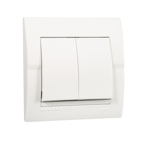 Выключатель двойной белый DERIY 