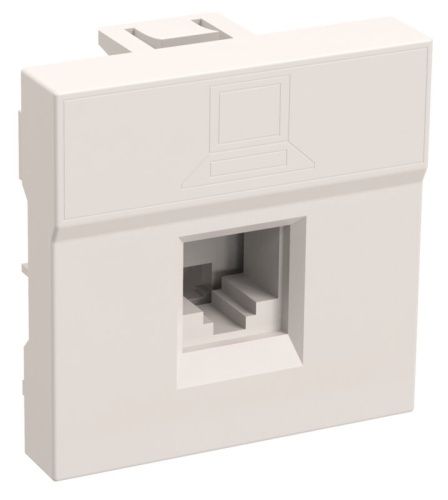 Розетка компьютерная RJ-45 UTP кат.5e (на 2 модуля) ПРАЙМЕР белая РКИ-20-00-П IEK
