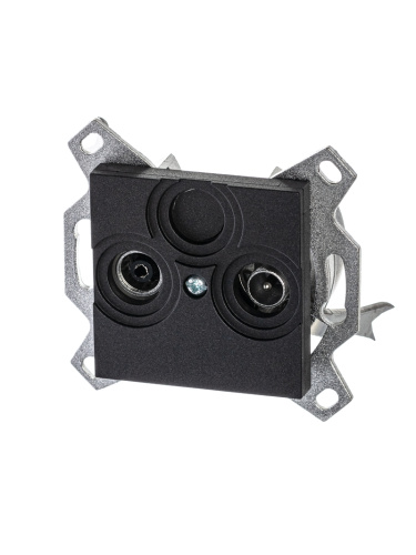 Розетка TV-R, оконечная, Levit, антрацит