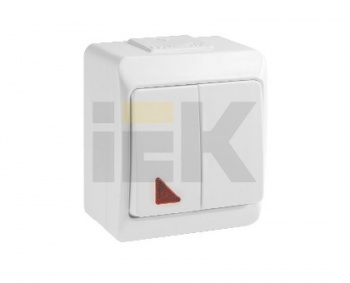 Выключатель 2кл для открытой установки со свет. индикацией ВС20-2-1-ГБ IP44 серия "ГЕРМЕС"