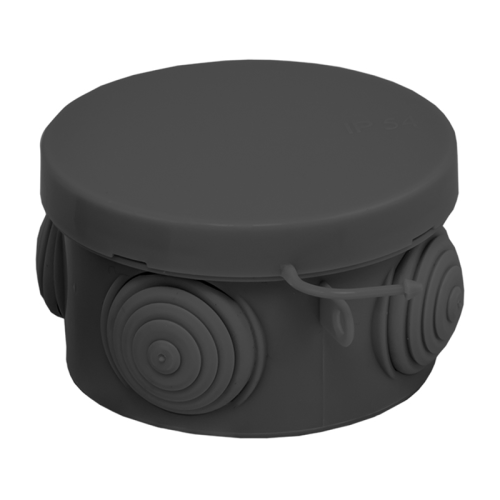 Коробка распаячная КМР-040-038 с крышкой (65х40) 4 мембранных ввода черная IP54 EKF 