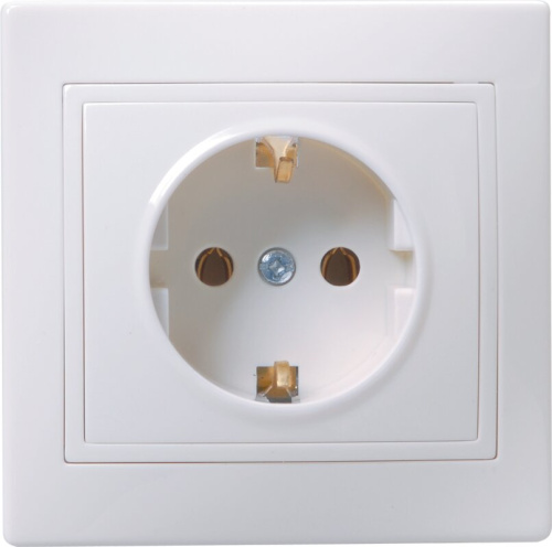 Розетка 1местн. с з/к без з/ш 16А кер. КВАРТА бел. РС10-3-КБ IEK