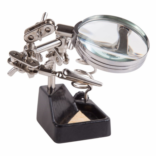Держатель "Третья рука" с лупой х2,5 REXANT