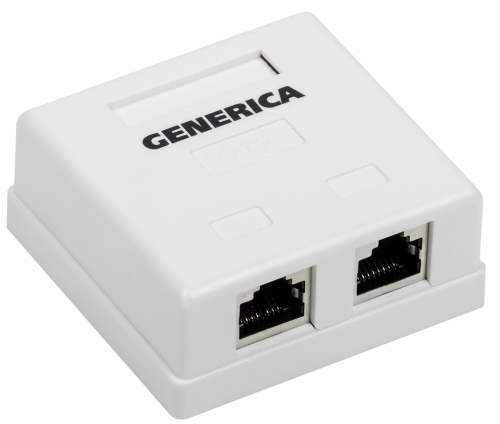 Настенная инф. розетка RJ45 кат. 5E FTP 2-порт GENERICA