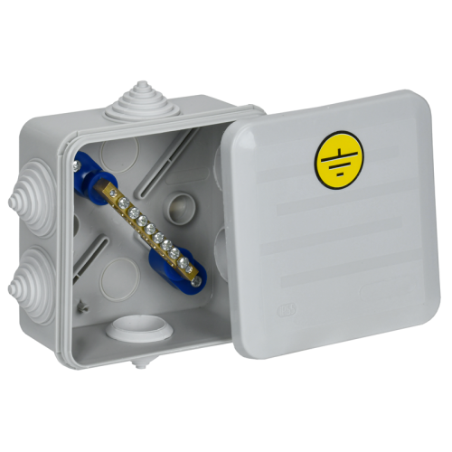 Коробка уравнивания потенциалов КУП КМ41361 с защелкивающейся крышкой 100х100х50мм IP44 6 гермовводо