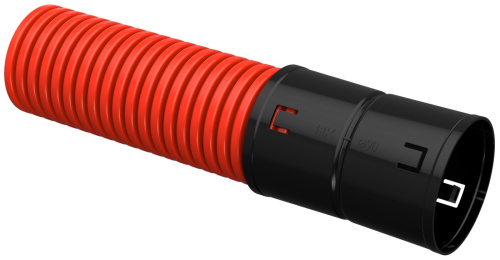 Труба гофр. двустенная ПНД d=90мм красная (100м)  IEK