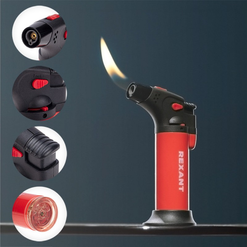 Турбо горелка GT-11 заправляемая, красная REXANT