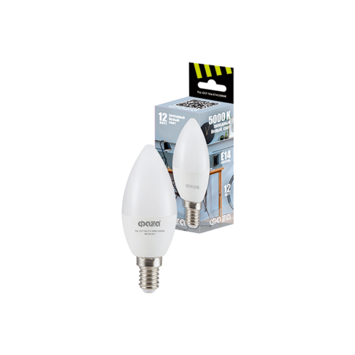 Лампа светодиодная FLL- C37 12w E14 5000K 230/50 ФАZA