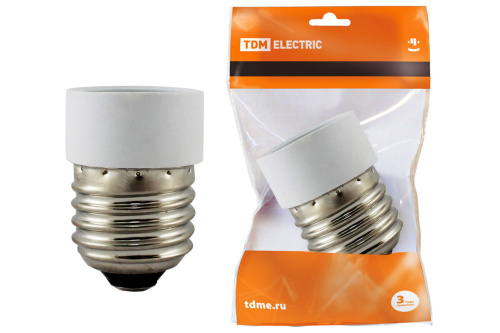 Переходник Е27-Е14, белый, TDM