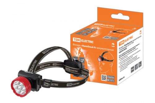 Фонарь "Налобный 4"аккумуляторный, 7 светодиодов,0,6 Ач TDM 