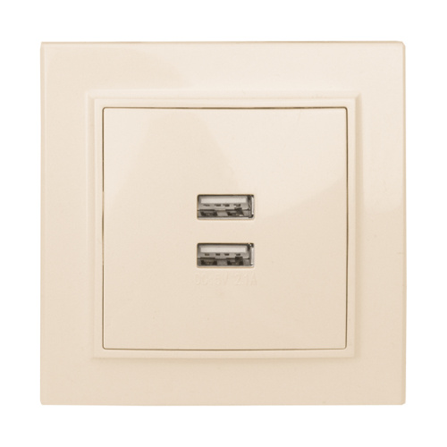 Минск Розетка USB 2-мест. СП 2,1А  беж. EKF