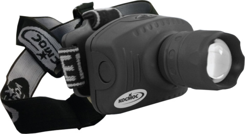 Фонарь Космос H3WLED (3xR03) 1св/д 3W (240lm), черный/пластик, влагозащит,ударопр.,3 реж,BL