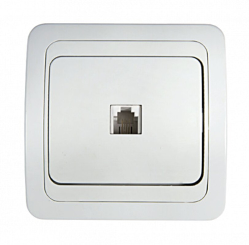 Розетка ТЛФ CLASSICO ASD белая 2034