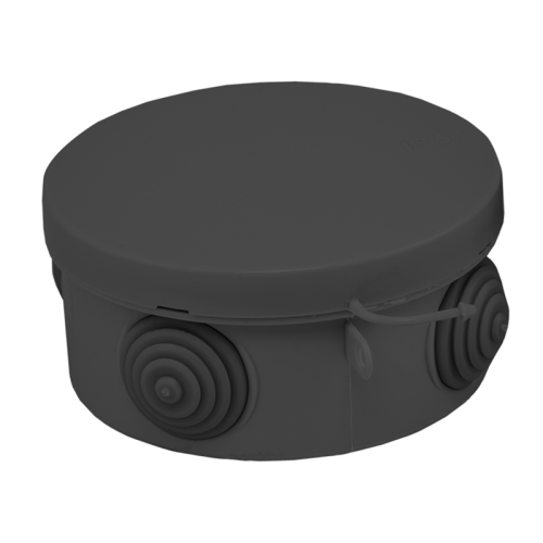 Коробка распаячная КМР-040-039 с крышкой (85х40) 4 мембранных ввода черная IP54 EKF 