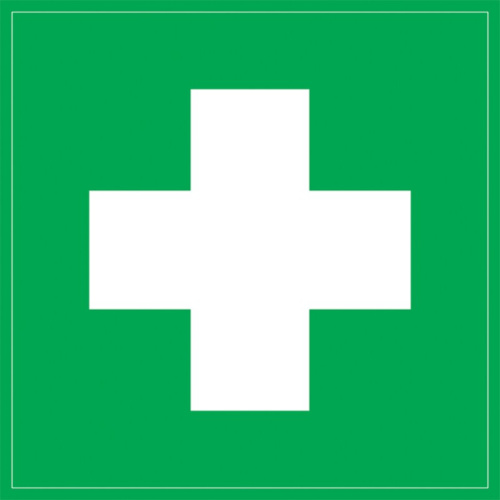 Самоклеящаяся этикетка: 150х150 мм, "Медицинская аптечка"