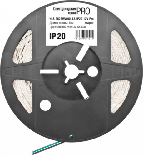 Светодиодная лента Navigator 71 703 NLS-3528WW60-4.8-IP20-12V-Pro R5
