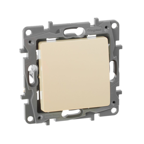 Выключатель 1-клавишный 10А, винт. клем. Слоновая кость Legrand Etika