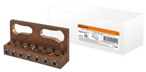 Шина универсальная распределительная ШнУР 2 на плоскую шину 7x16мм2 450 А TDM										