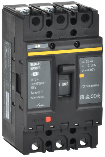 Выключатель автоматический ВА88-31 3Р 50А 25кА MASTER IEK