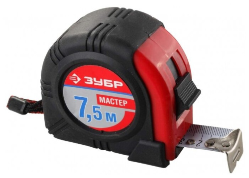 Рулетка ЗУБР "Нейлон", обрезиненный корпус, 8мх25мм
