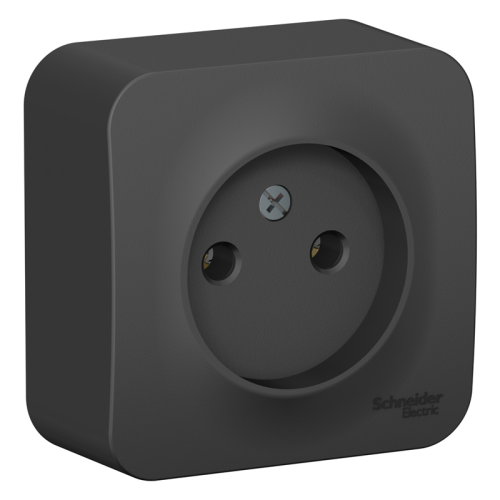 Розетка 1-м ОП Blanca 16А IP20 250В без заземл. без защ. шторок антрацит SE 
