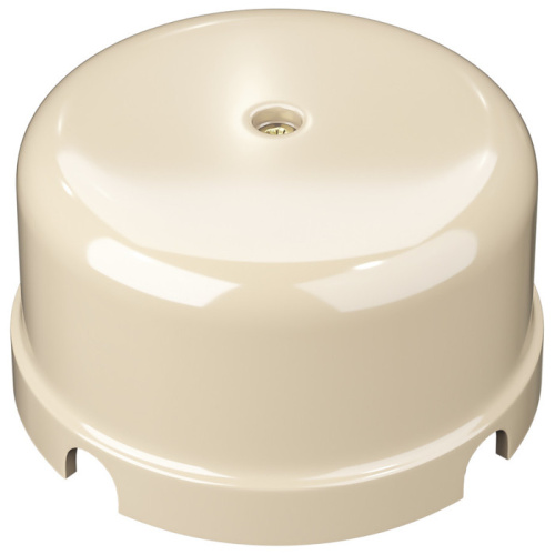 Коробка распределительная пластиковая D78мм, высота 43мм, IP20, цвет - слоновая кость, УСАДЬБА						