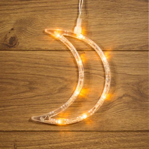 Фигура светодиодная "Месяц" на присоске с подвесом, ТЕПЛЫЙ БЕЛЫЙ