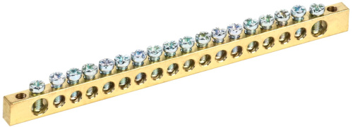 Шина PEN "земля-ноль" 6х9мм 18/2 (18групп/креп по краям) ИЭК