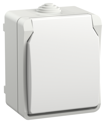 Розетка ОП Форс РСб20-3-ФБ 16А IP54 с заземл. защ. шторки бел. IEK ERS12-K01-16-54-DC