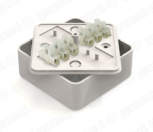 Коробка распаячная 75х75х28 IP40 для наружного монтажа с клеммной колодкой цвет белый