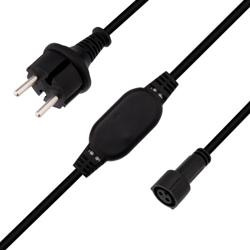 Шнур питания для уличных гирлянд каучук с эффектом мерцания/постоянного свечения, 230В/3А, цвет пров