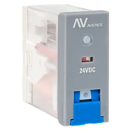 Реле промежуточное с кнопкой и мех. индикацией RPAt 25/1 12A 24В DC AVERES EKF 