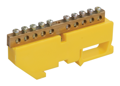 Шина PE "земля" на DIN-изоляторе ШНИ-6х9-20-Д-Ж IEK