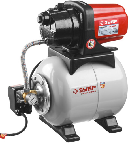 Насосная станция ЗУБР автоматическая, кожух насоса из чугуна, 63л/мин, 1200Вт