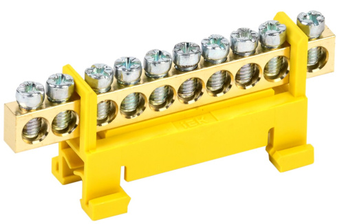 Шина PE "земля" на DIN-изол тип "Стойка" ШНИ-6х9-10-С-Ж ИЭК