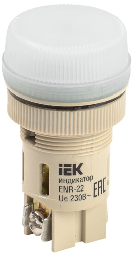 Лампа ENR-22 сигнальная d22мм белый неон/240В цилиндр ИЭК