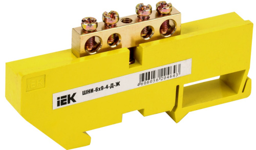 Шина PE "земля" на DIN-изол ШНИ-6х9-4-Д-Ж ИЭК