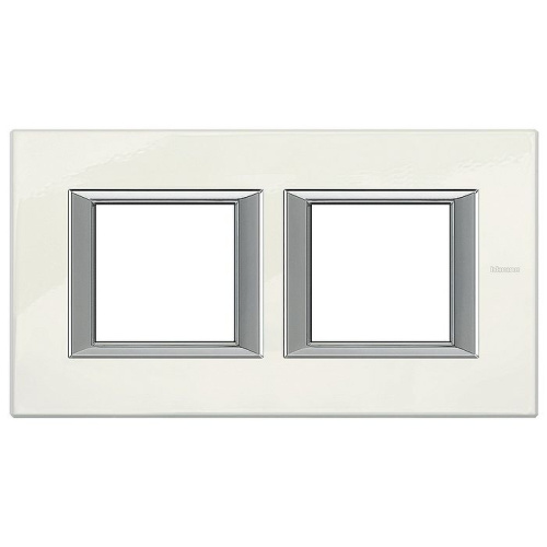 Рамка 2+2 мод прямоугольная BT Axolute Фарфор (надпись горизонтально)