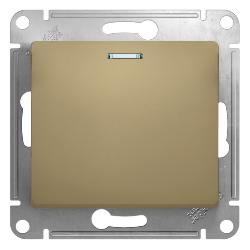 Выключатель 1-й с подсветкой, сх.5а, 10АХ, механизм, титан GLOSSA