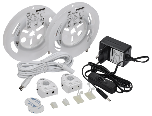 Комплект светодиодной подсветки "Сделай сам" (лента LED 2х1,2м LSR-2835WW60-4,8-IP20-12В + драйвер +