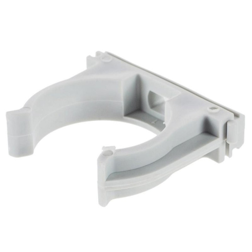 Держатель с защелкой 16мм серый для жесткой и гибкой трубы RAL7035 клипса