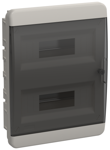 TEKFOR Корпус пластиковый ЩРВ-П-24 IP41 черная прозрачная дверь IEK