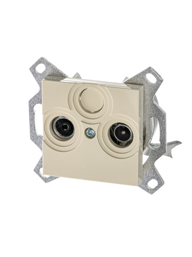 Розетка TV-R, оконечная, Levit, слоновая