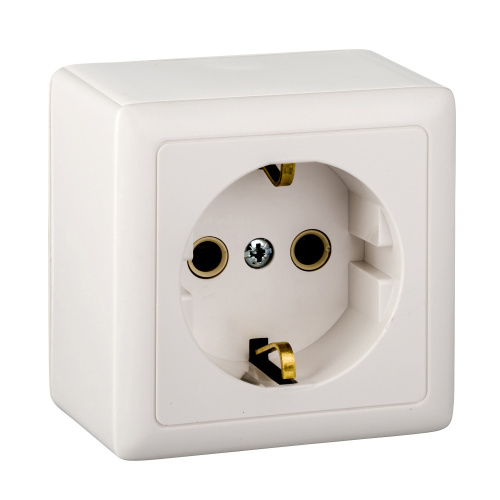 Розетка О/У с заземлением без шторок ИЗОЛ.ПЛ 16А, 250В, БЕЛЫЙ ХИТ