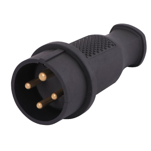 Вилка трехфазная 3Р+E 3х32А 380V каучук