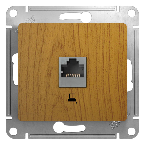 РОЗЕТКА комп.RJ45 кат.5E, мех.,ДЕР. ДУБ GSL000581K 