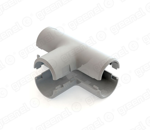 Тройник разъемный D20 для жесткой трубы цвет серый RAL 7035