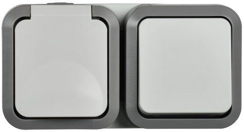 TORS Блок розетка + выключ. гор. 16А IP55 TS242 белый IEK