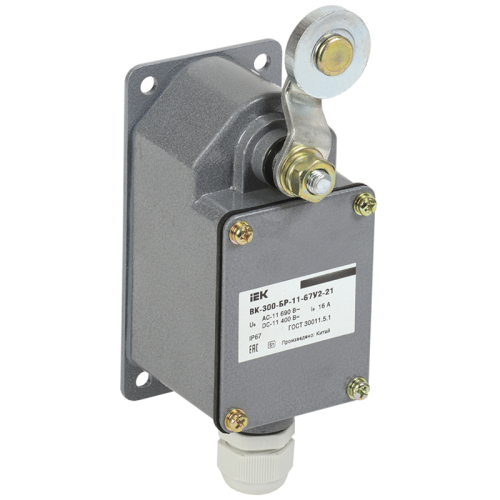 Выключатель концевой ВК-300-БР-11-67У2-21, рычаг с роликом, ход вправо, cамовозврат, ст. 2- 51мм, IP